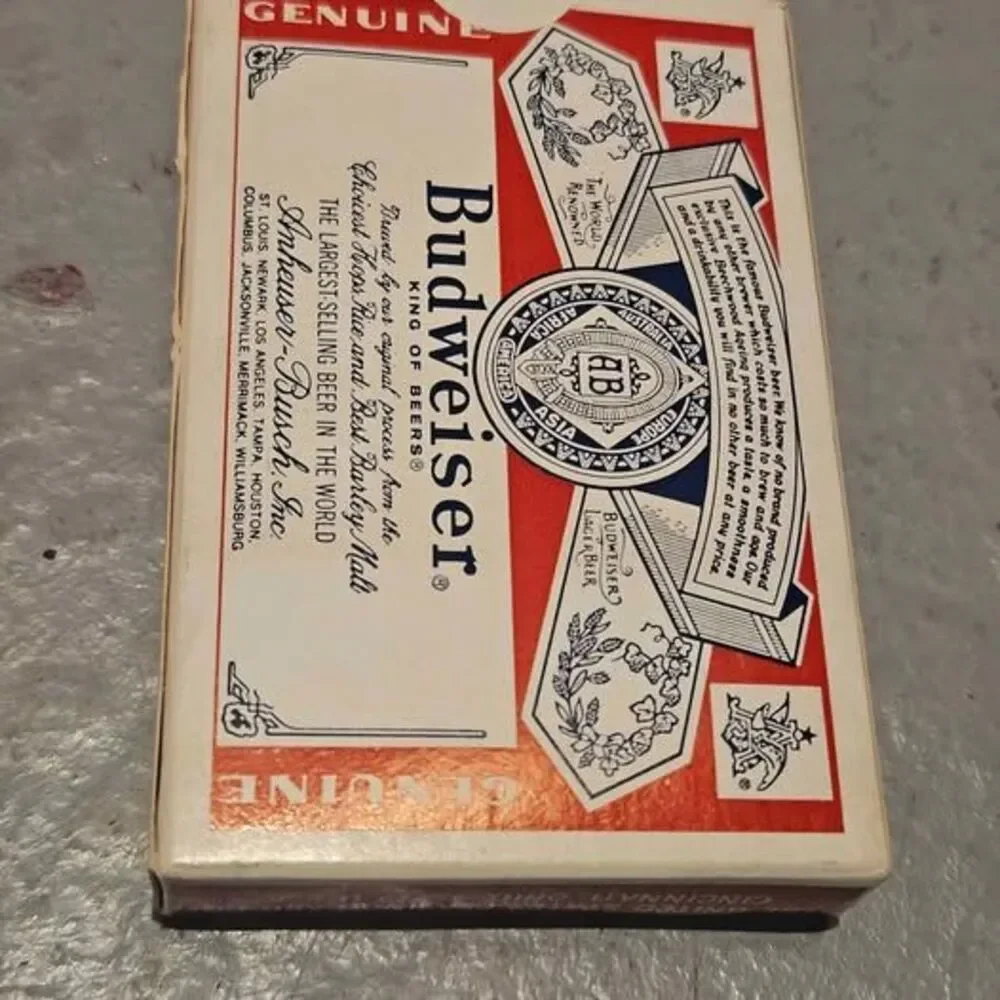 Vintage Pack of Budweiser King of Beers Plastic Coated Playing Cards